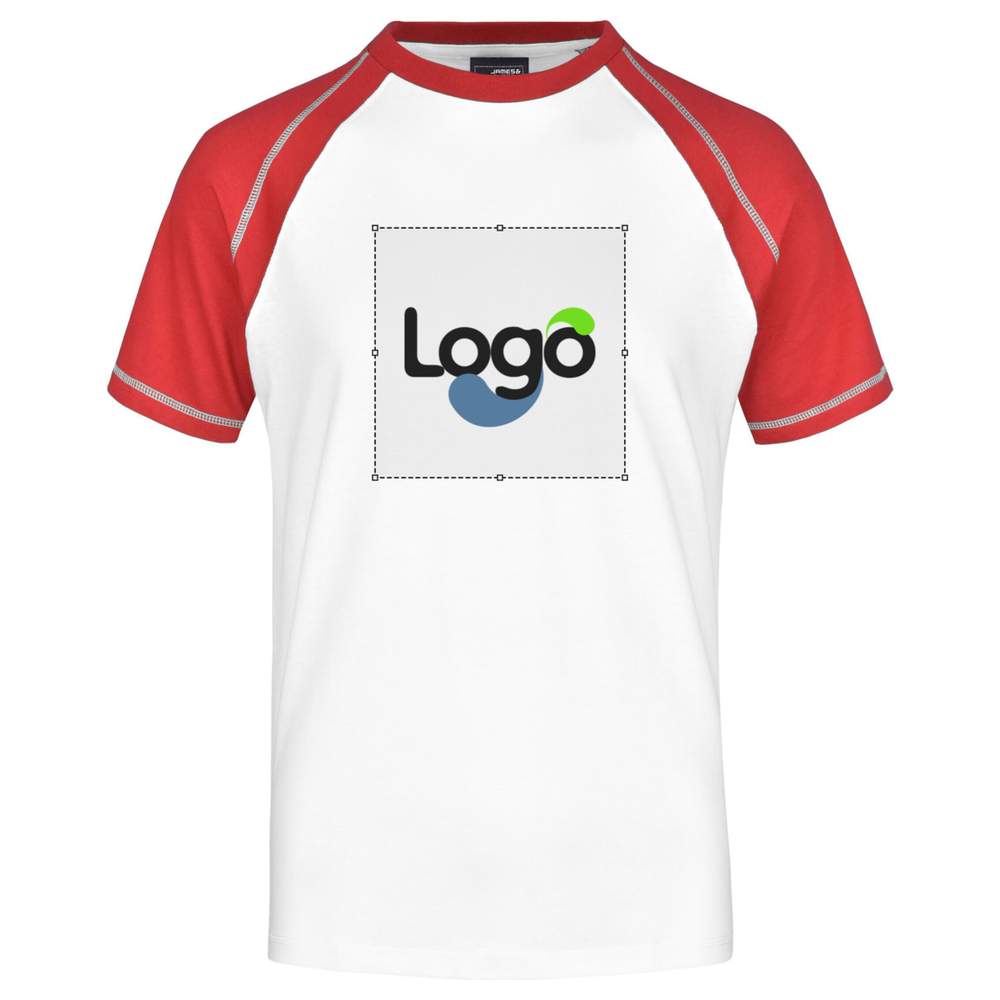 Men's raglan-t-trøje i bomuld jn010 personifikation - White red