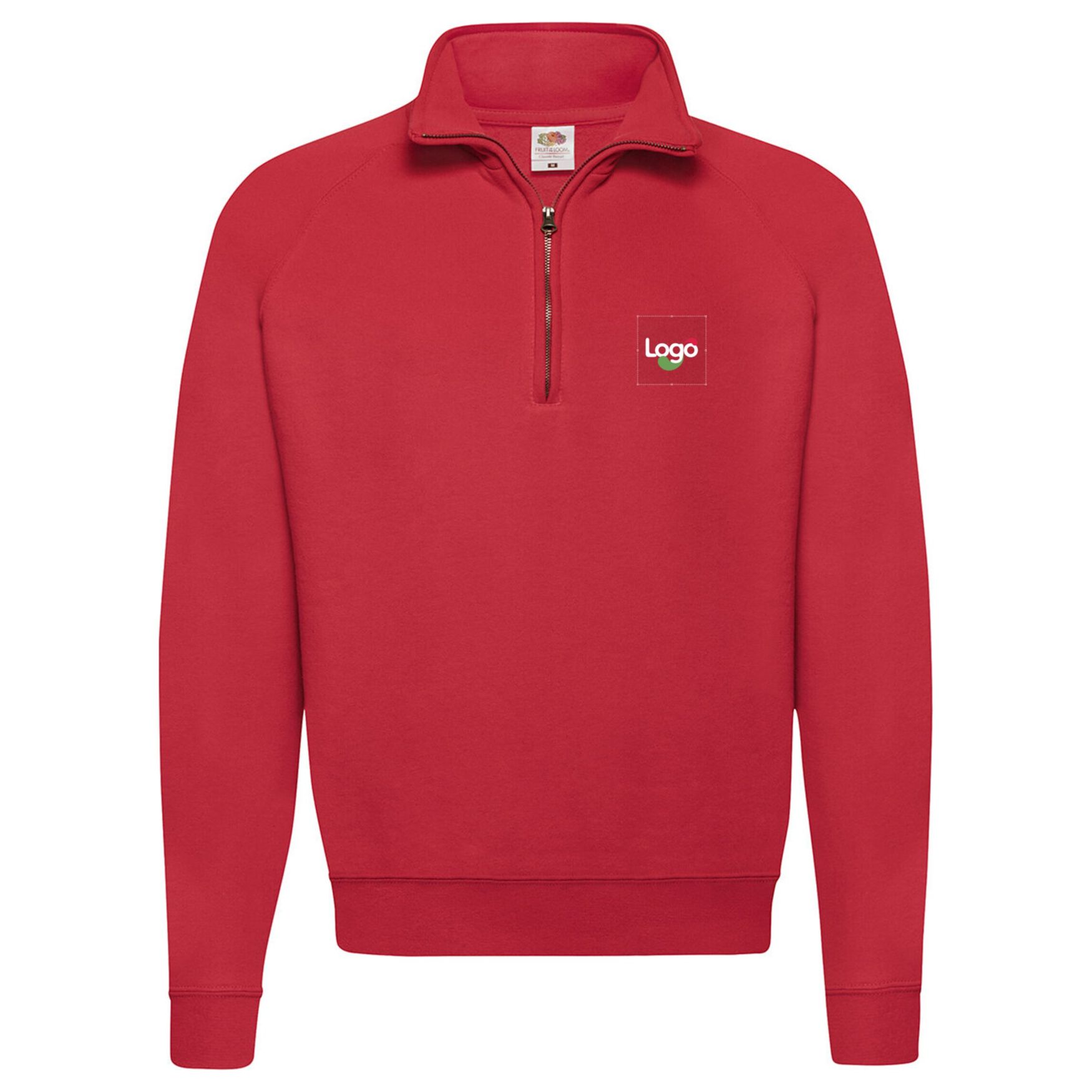Classic zip neck sweat 62-114-0 personalizzazione - Rouge