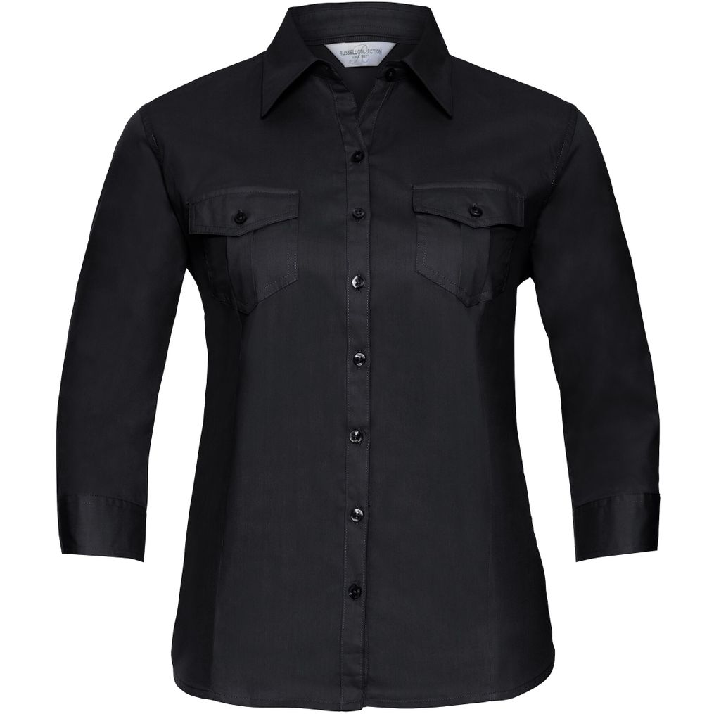 Image produit Ladies’ roll 3/4 sleeve fitted twill shirt r-918f-0