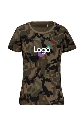 Kortärmad kamouflage t-shirt för kvinnor k3031 - Olive camouflage
