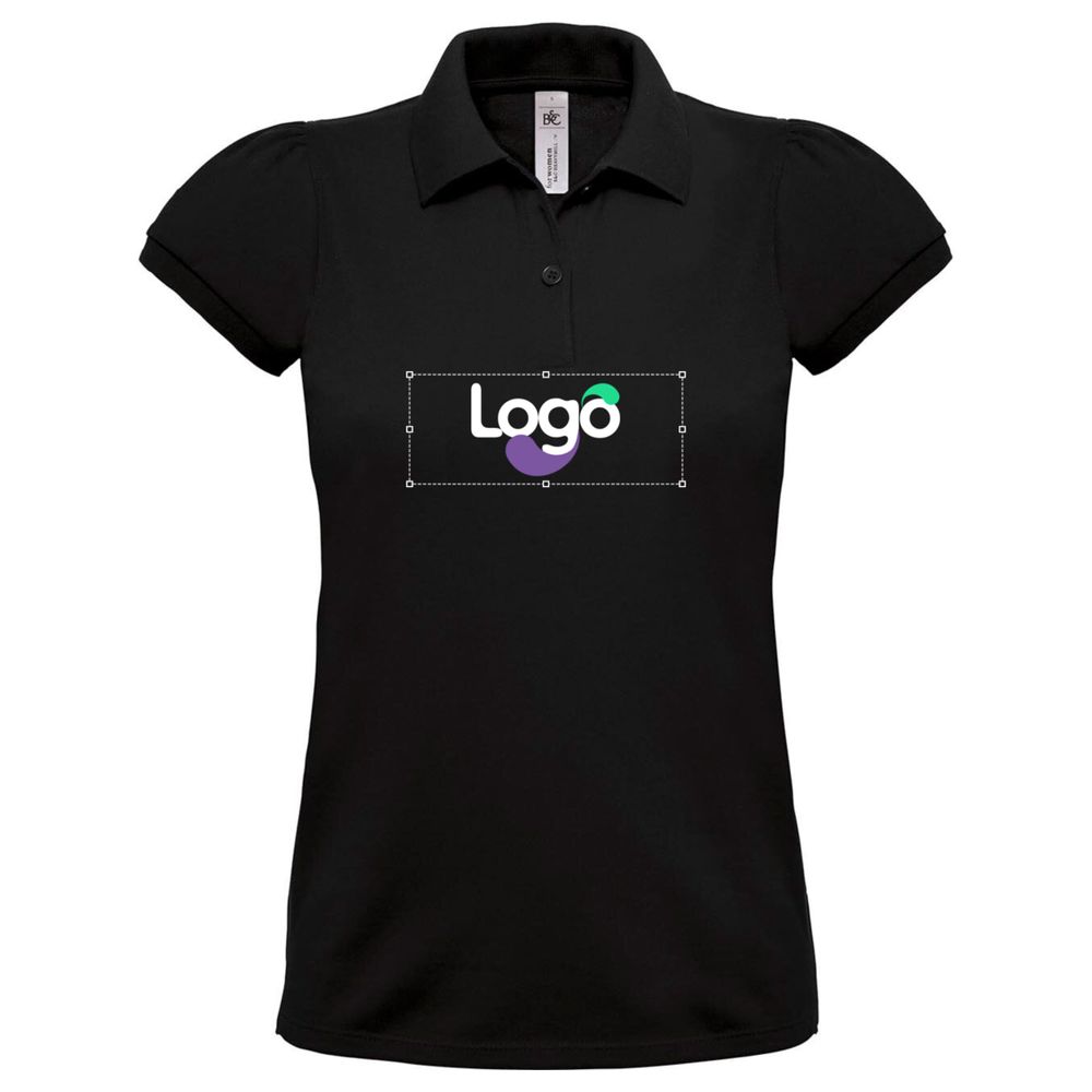 Heavymill Damen Polo Baumwolle Piqué pw460 personalisiert - Black