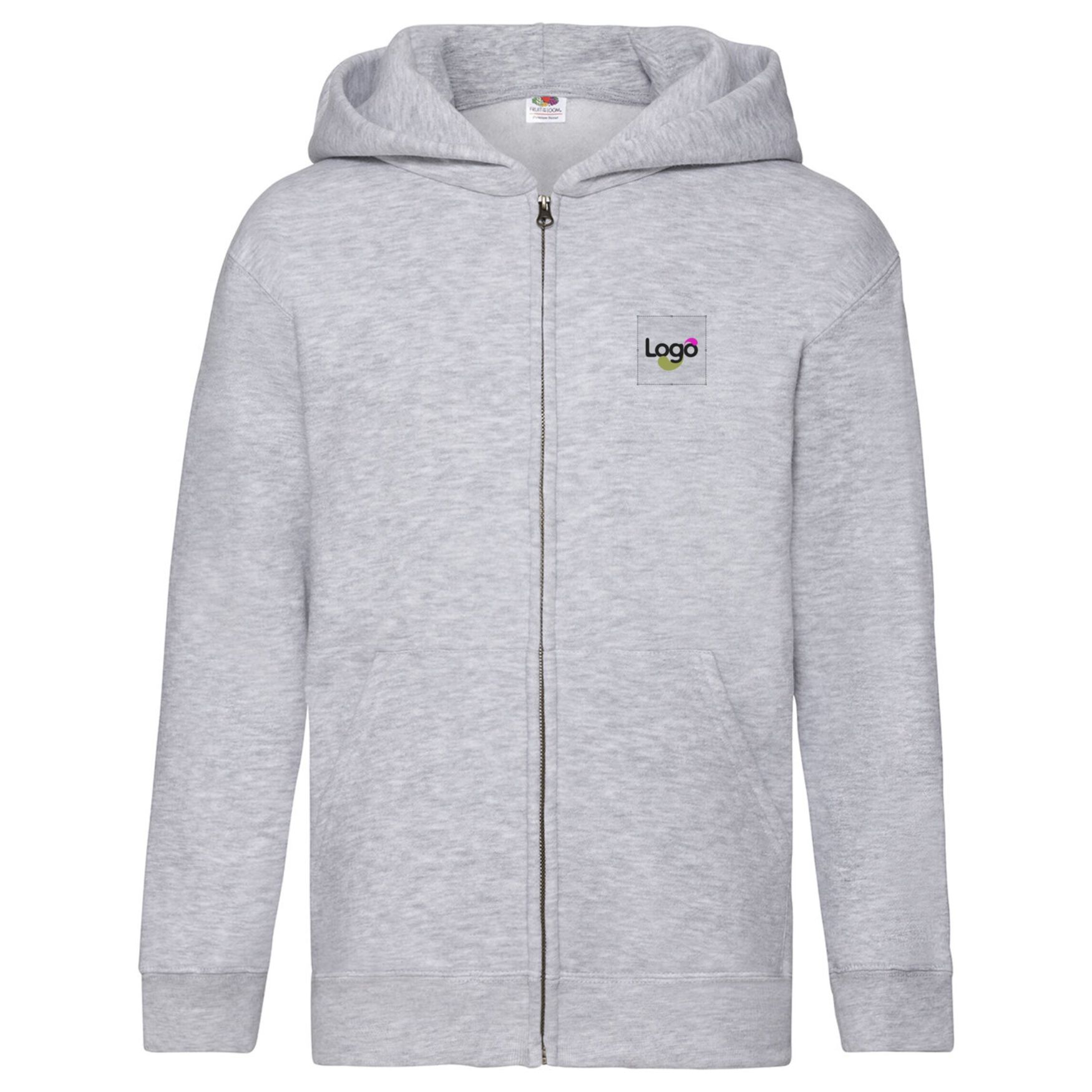 Premium Kapuzen Sweatjacke Kinder 62-035-0 personalisierung - Sport grey