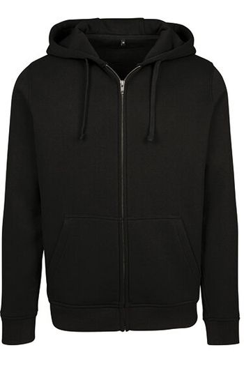 Merch zip hoody Sweat shirt katoen polyester by085 - Black
