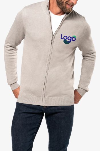 Image produit Cardigan con cremallera hombre Chaleco de algodón y acrílico k961