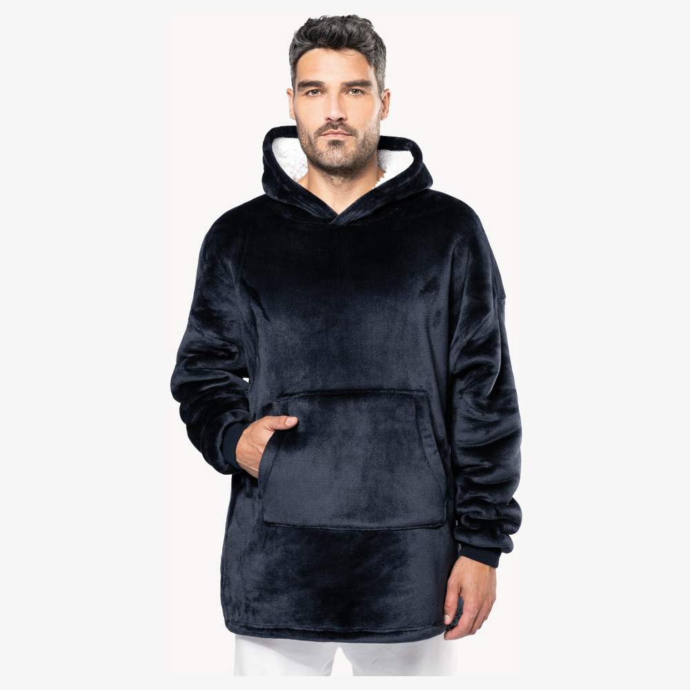 Plaid poncho unisexe Sweat oversize sherpa personalizacja k410
