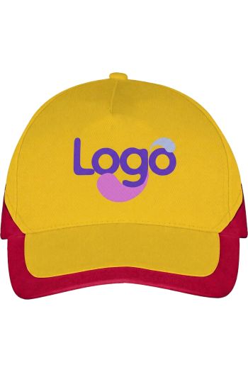 Booster Cotton Embroidered Visor Cap 00595 - Jaune / Rouge