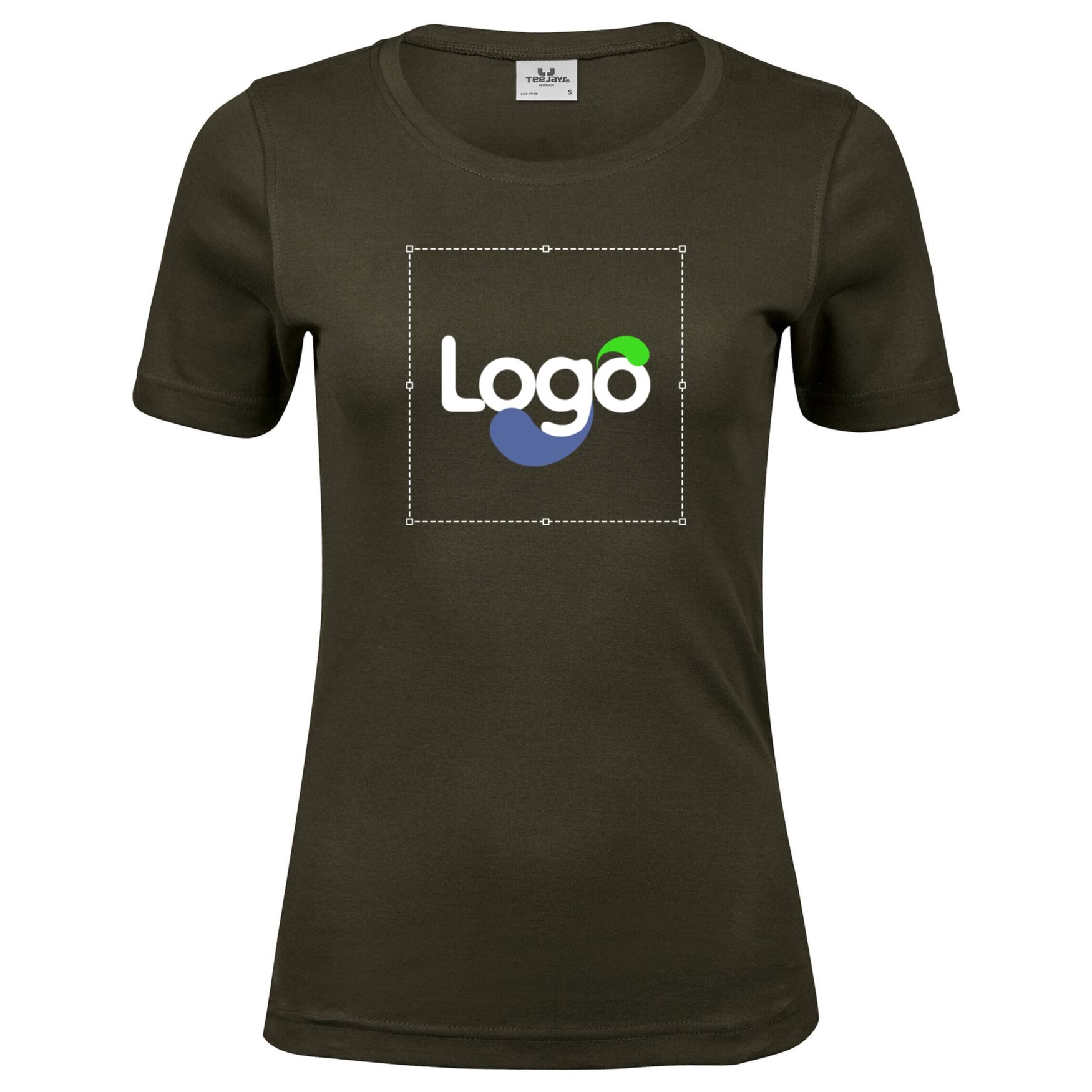 Ladies interlock tee 580 customization - Dark olive