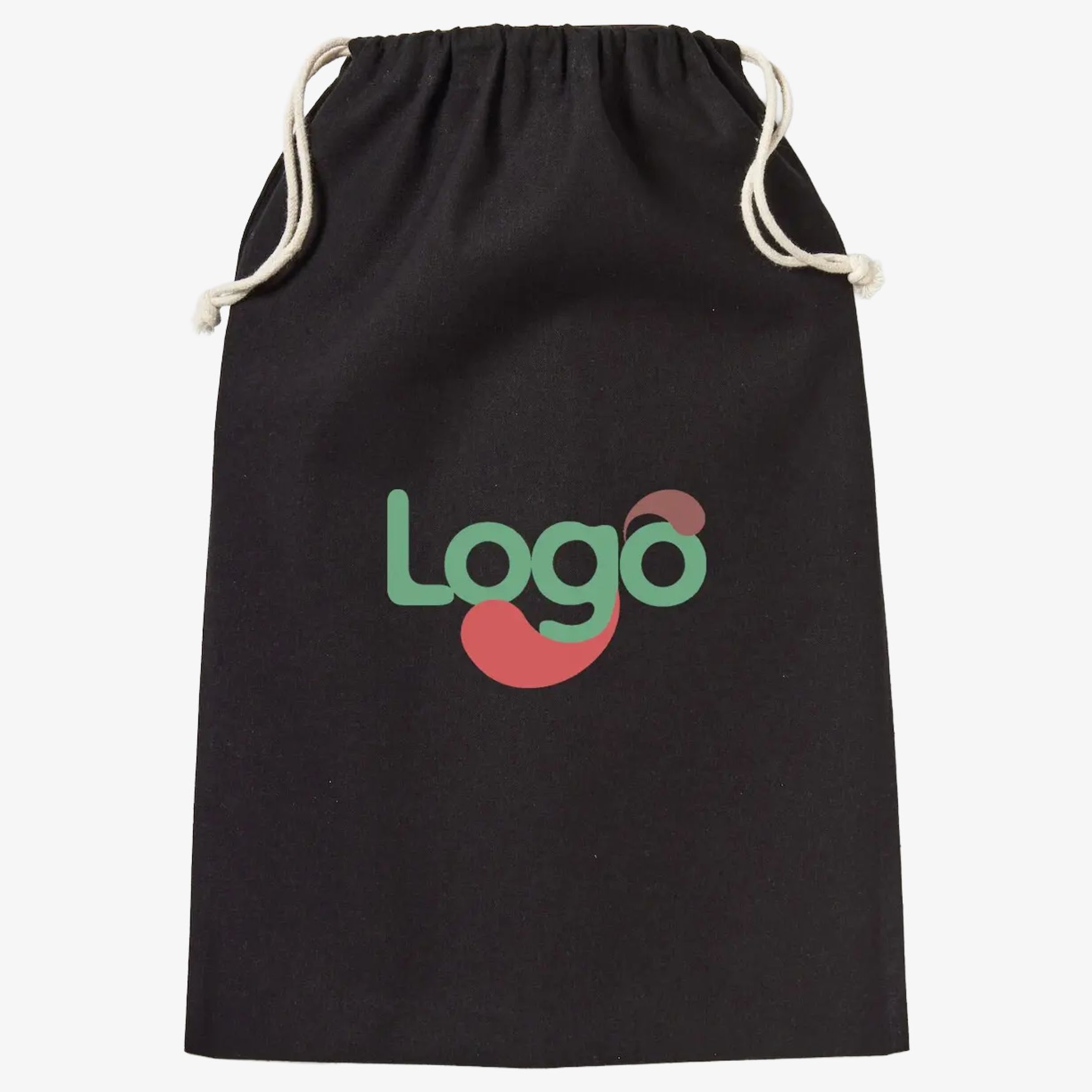 Pochette com cordões de algodão reciclado personalizável rl700
