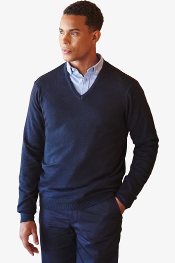 Image produit Suéter de hombre con cuello en V Suéter de algodón y acrílico h720