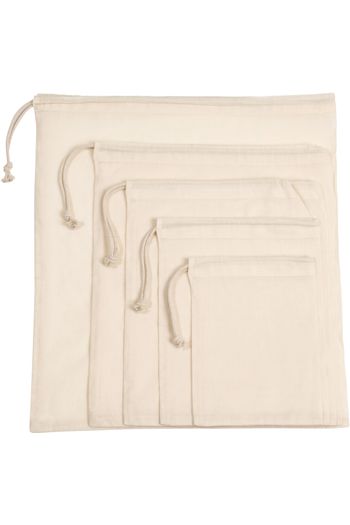 Mochila con cordón deslizante en algodón orgánico ki0729 - Natural
