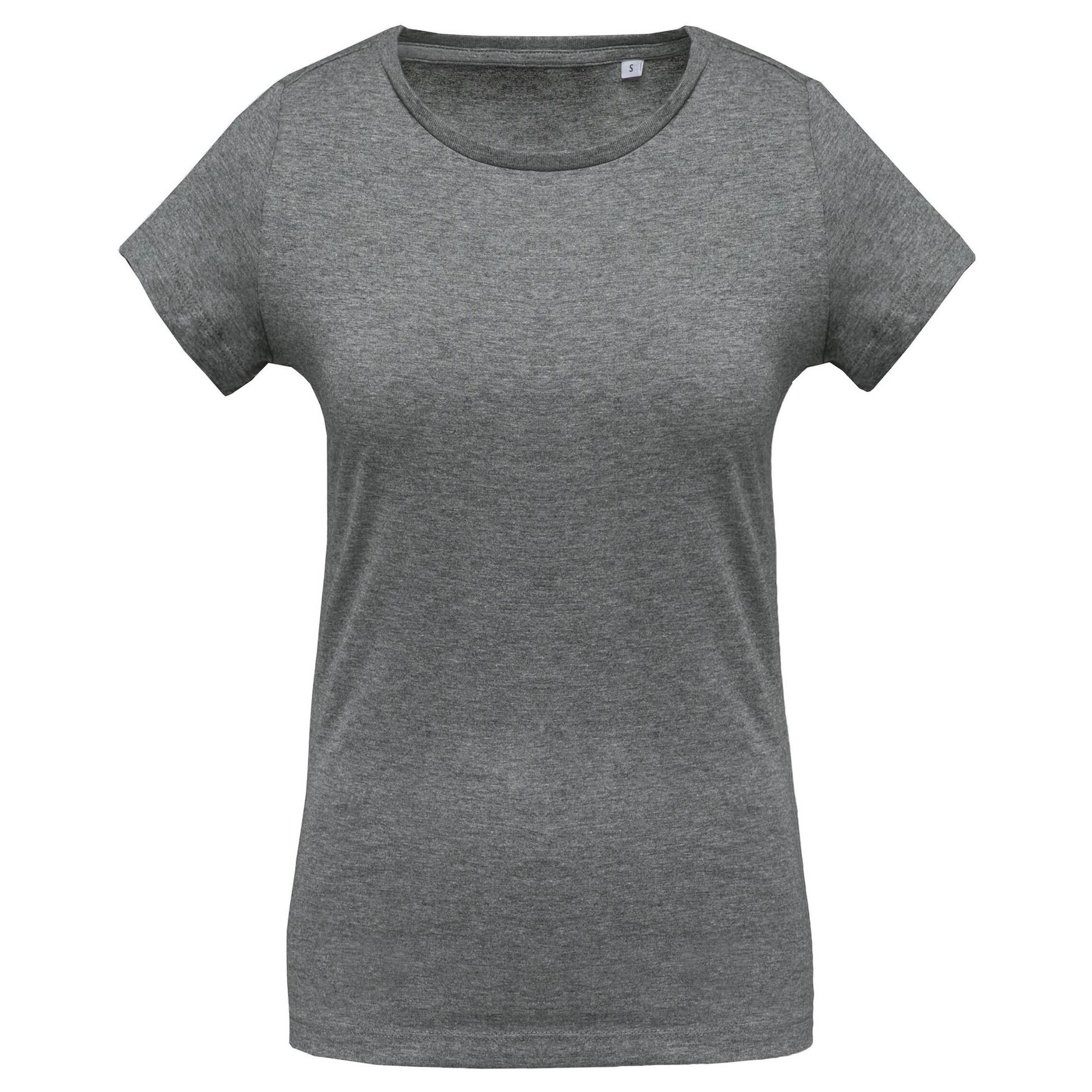 Women's round neck organic cotton t-shirt k391 - Grey heather
