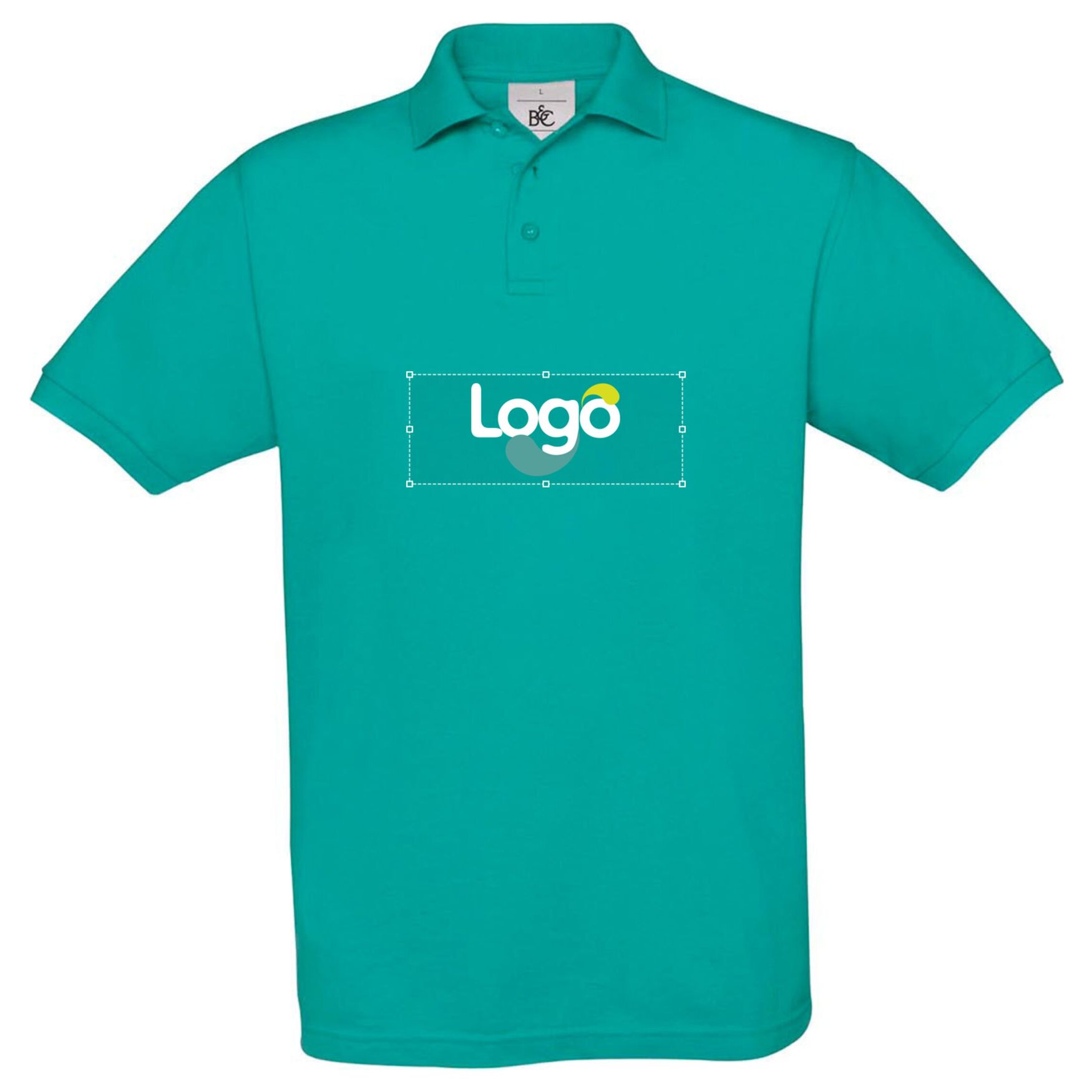 Polo coton boutons pu409 personnalisation - Real turquoise