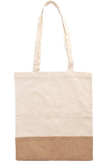 Wave Einkaufstasche aus Jute und Baumwolle bo7556 - Beige
