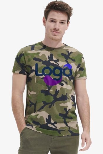 Image produit Camo men Camisa de Manga Curta de Algodão Ringspun 01188
