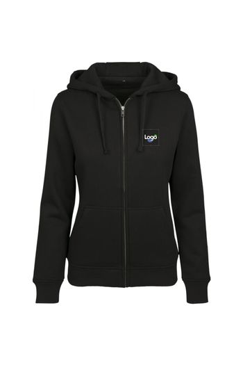 Kobiety merch zip hoody Koszula z bawełny i poliestru by088 - Black
