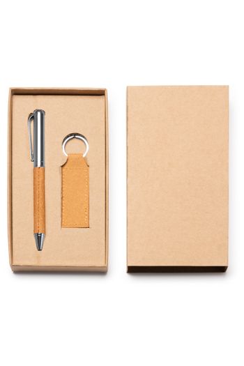 Set penna a sfera e portachiavi hw1335 - Beige