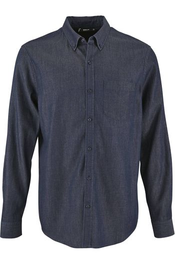 Barry men Hemd mannen katoen 02100 - Denim brut