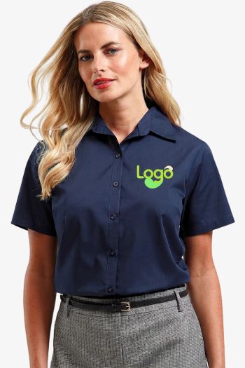 Image produit Chemisier popeline manches courtes femme pr302