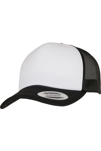 Classic curved foam trucker cap – white front 6320w - Black / White / Black