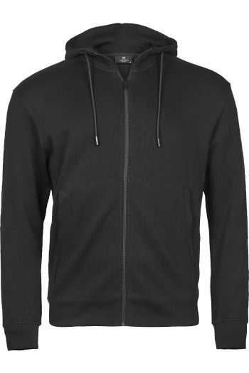 Felpa con cappuccio zip ribbed 5508 - Black