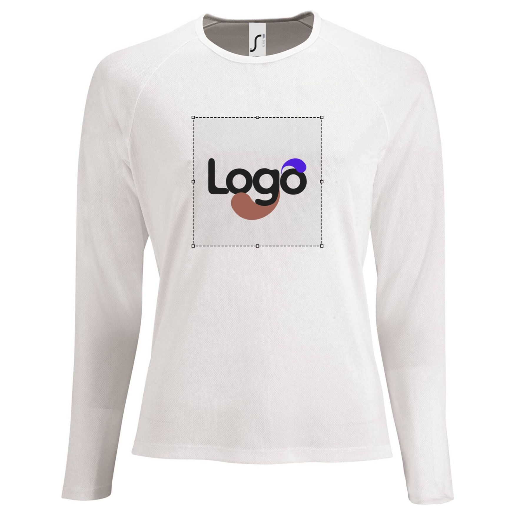 Sporty lsl women camiseta de poliéster respirante 02072 personalización - Blanc