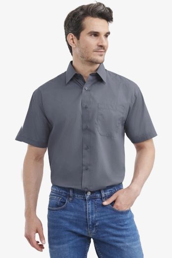 Image produit Chemise Popeline Polyester Coton Classique Manches Courtes Homme Klassisk herreskjorte i polyester/bomulds-poplin med korte ærmer 0r935m0