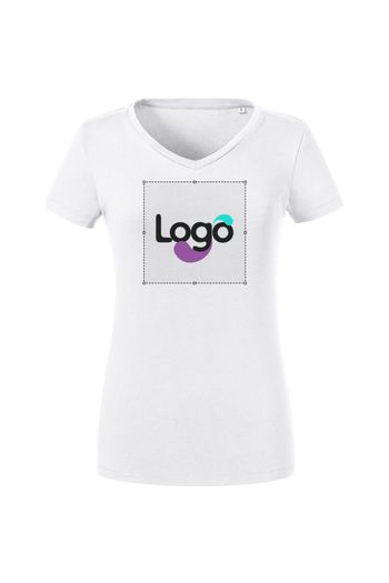 Ladies' pure organic v-neck tee r-103f-0 - White