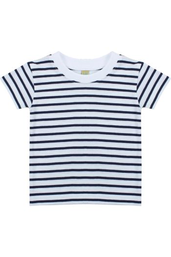 Dziecięcy tee-shirt w paski lw027 - White / Navy