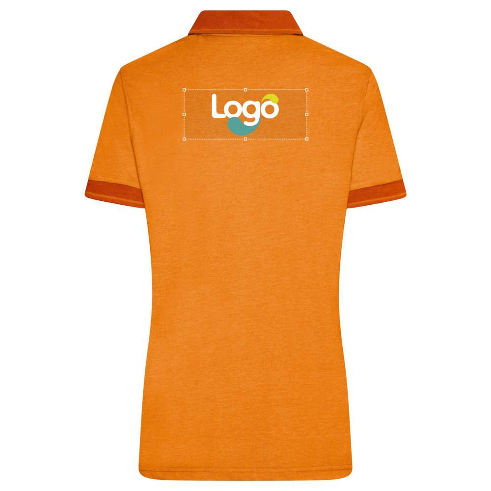 Ladies' heather polo Women's polo jn705 customization - Orange melange dark orange