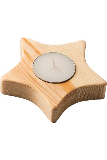 MAKA wooden star candle vl1312-et - Bois