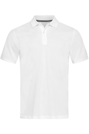 Piqué polo polo in polyester stof st8050 - White