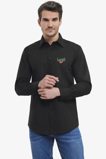 Image produit Chemise en Popeline Polyester Coton cintrée manches longues homme