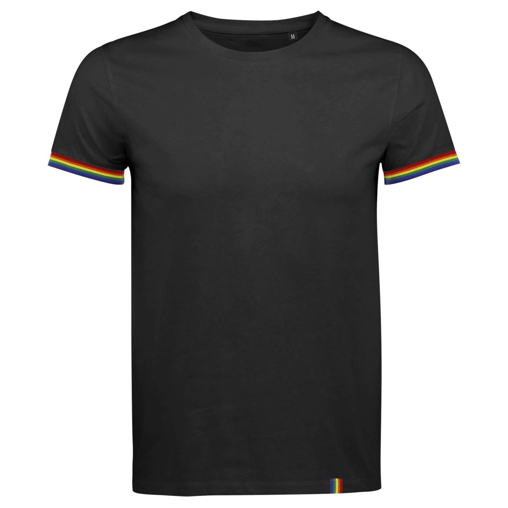 Herren-T-Shirt mit Rundhalsausschnitt 03108 Rainbow Men personalisierbar - Noir multicolore