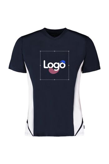 Camisa masculina de col V kk969 - Navy / White