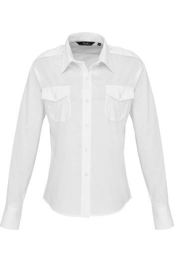 Långärmad pilotskjorta pr310 - White