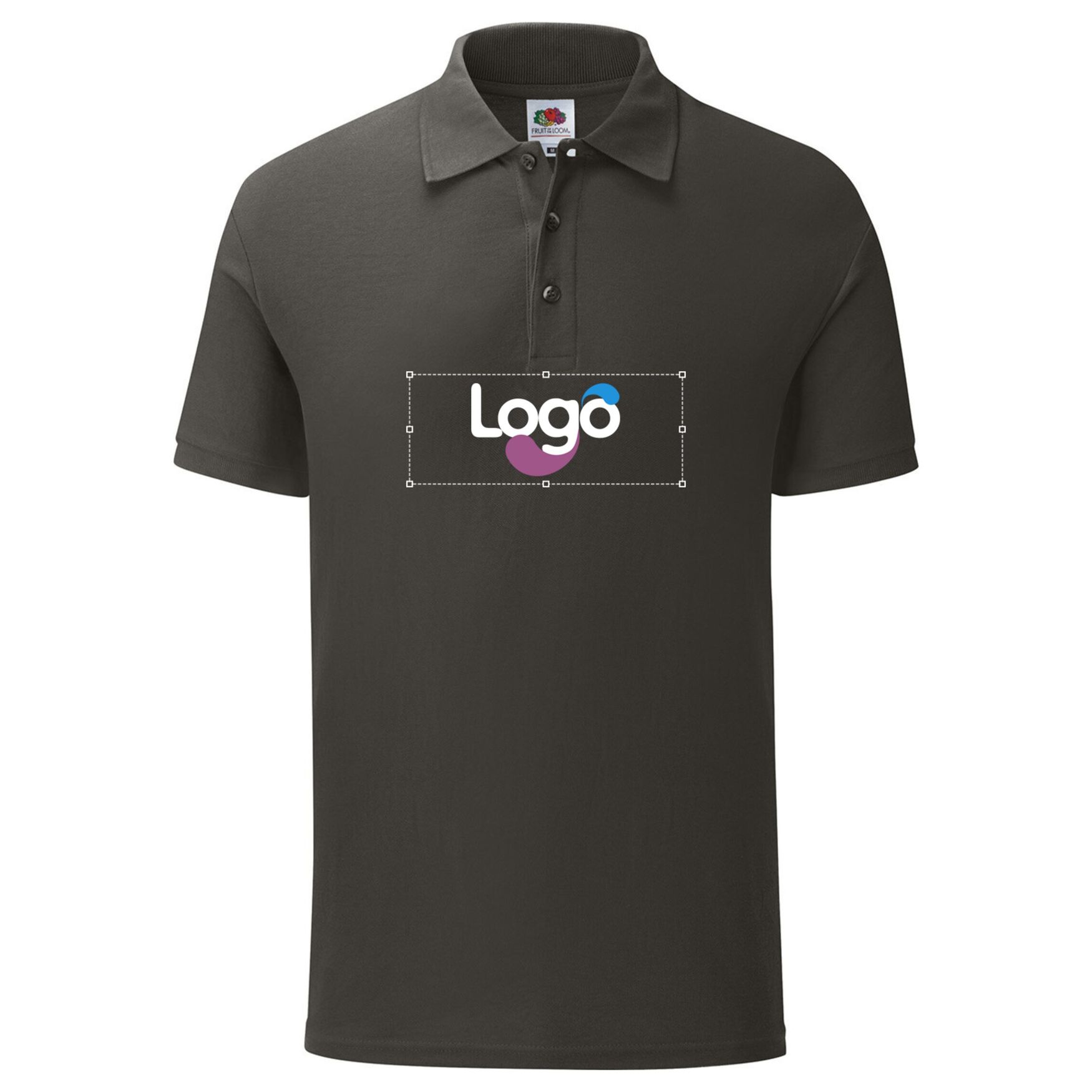 Iconic polo bomuld korte ermer personliggjort 63-044-0 - Graphite clair