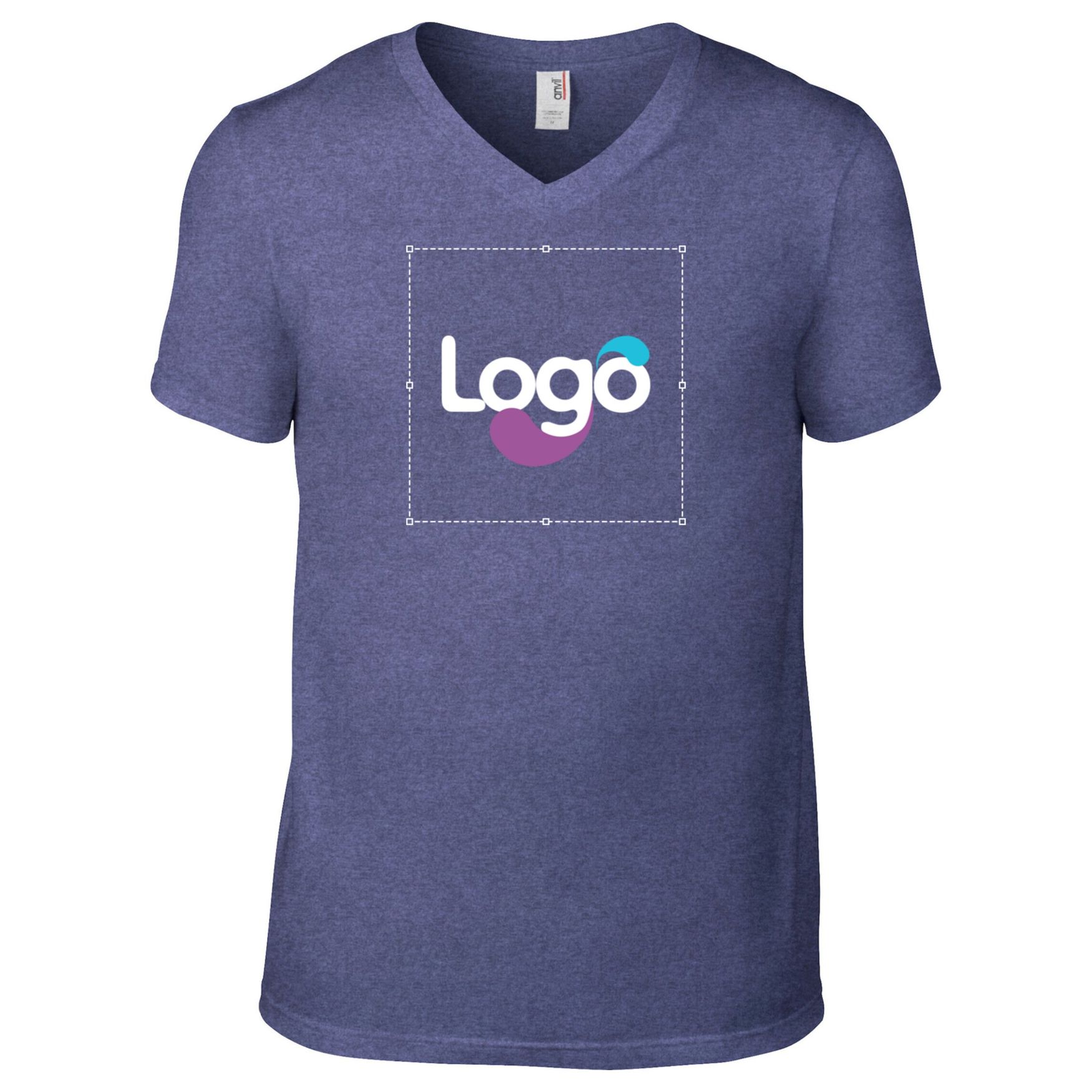 Vuxenmode v-neck tee 982 personliggöring - Heather blue