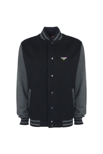 Varsity jacket Veste Teddy universitaire fv001 - Black / Charcoal