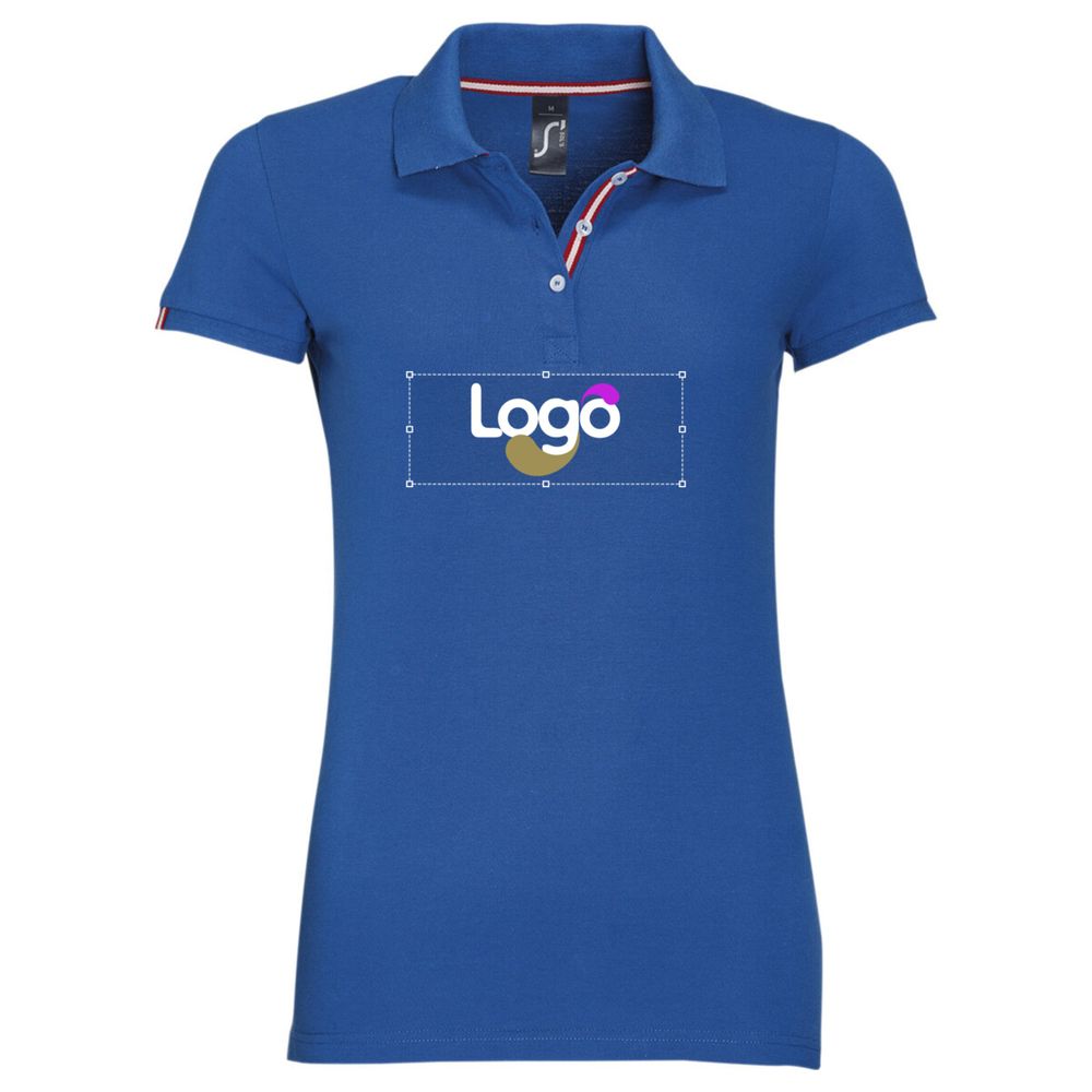 Patriot women Polo Frau Baumwolle tailliert 1407 Personalisierung - Royal