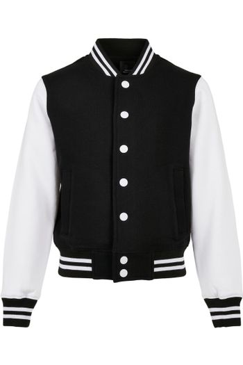 Kids organic sweat college jacket by187 - Black / White