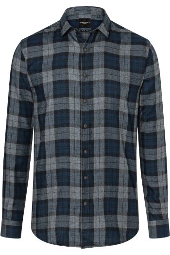 Men s Checked Shirt Urban Style Camisa bm8 - Navy