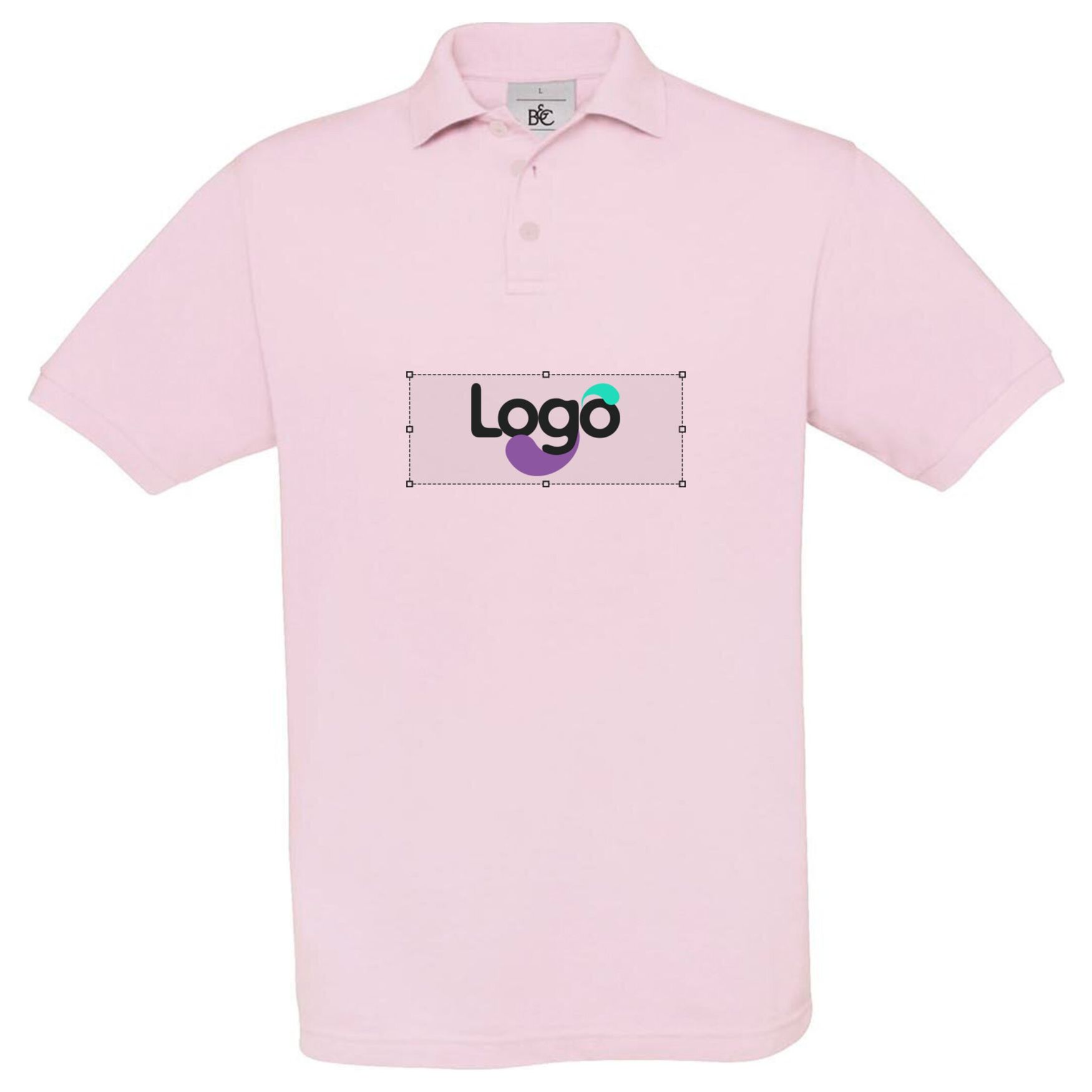 Polo coton boutons pu409 personnalisation - Pink sixties