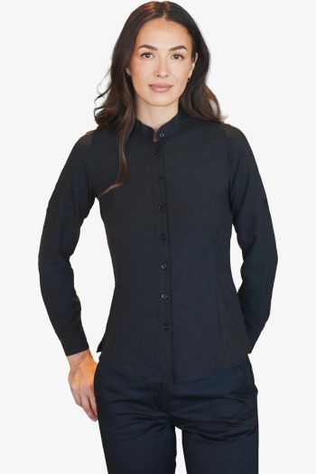 Image produit Ladies Mandarin Shirt roll tab Sleeve Koszula damska ze stójką mao h593