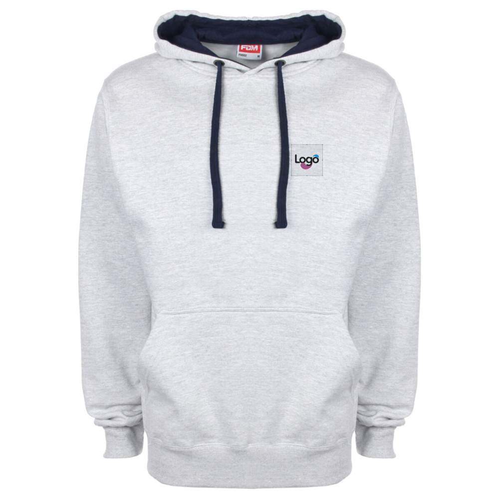 Contrast hoodie Moletom com capuz algodão poliéster fh002 personalização - Heather grey navy
