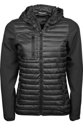Jaqueta cruzada com capuz 9629 - Black / Black