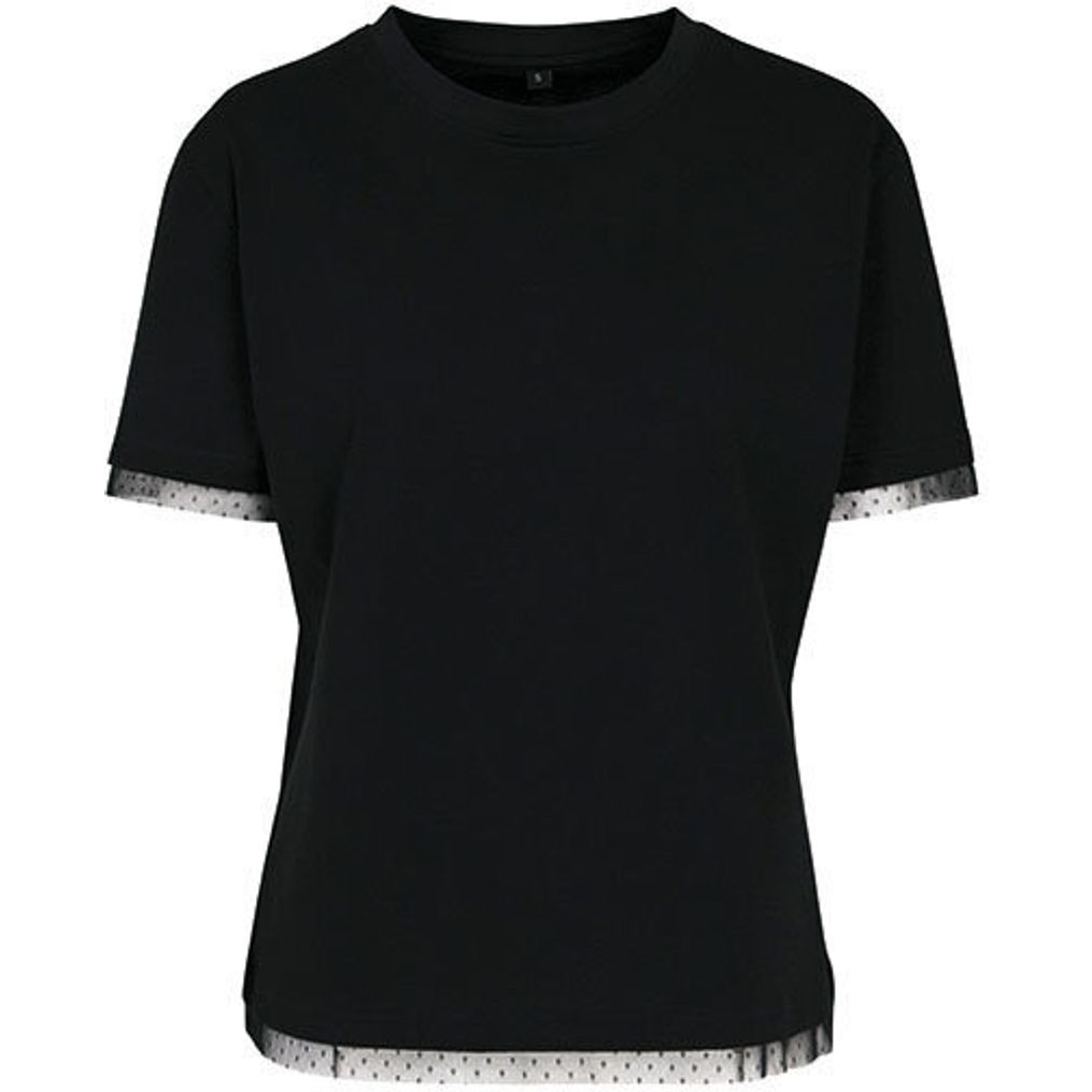 Image produit Ladies laces tee Camiseta de algodão mangas by124