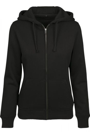 Ladies merchandising zip hoody Sweatshirt katoen polyester by088 - Black