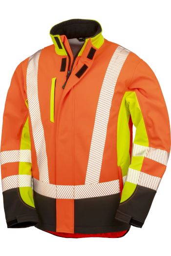 Säkerhetssoftshell 3 r506x - Fluorescent yellow / Orange / Black