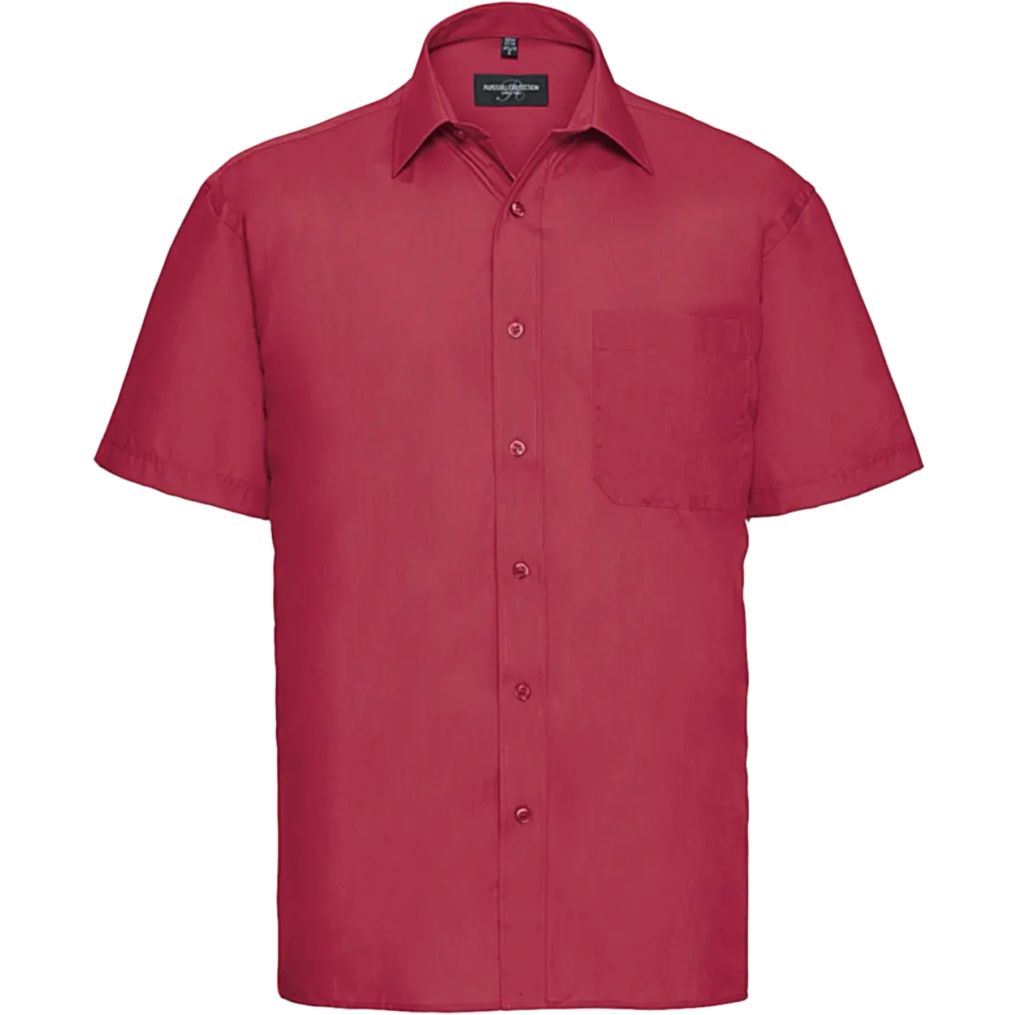 Image produit Chemise Popeline Polyester Coton Classique Manches Courtes Homme Hemd 0r935m0