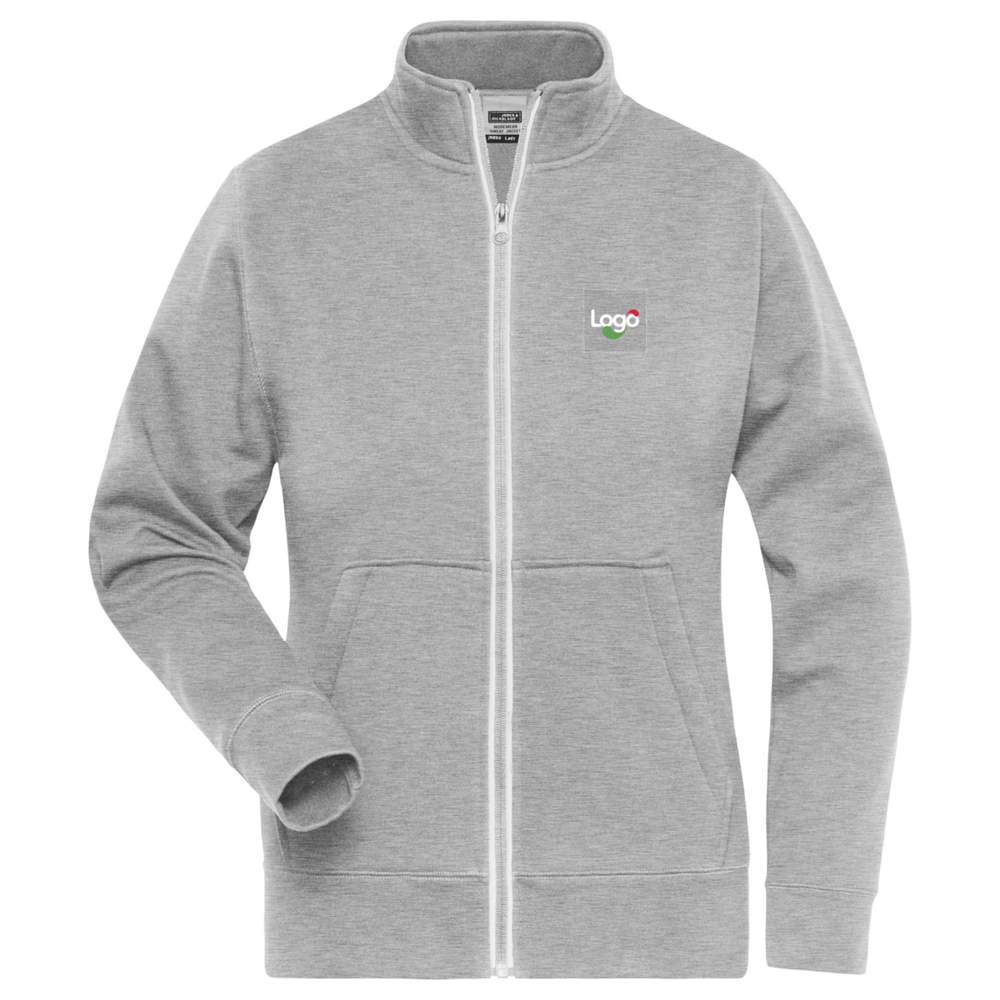 Ladies doubleface work jacket jn1809 personalized - Grey heather